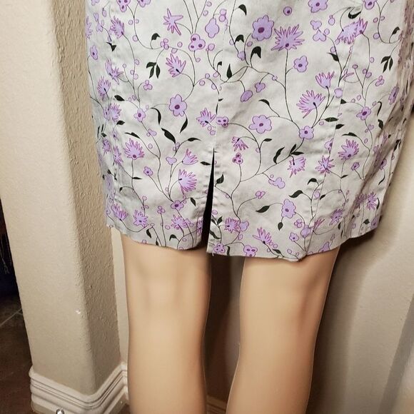 Vintage lavender floral print midi dress by Bellum - Picture 10 of 11